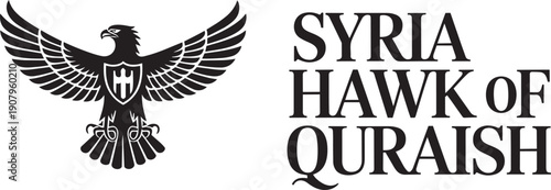Syria hawk of Quraish emblem, powerful national symbol, majestic raptor, ancient heritage icon