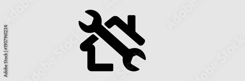 Abstract plumbing house emblem – Great for residential repair branding.