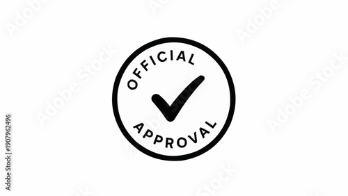 Bild auf Leinwand Official Approval Checkmark Stamp Logo.