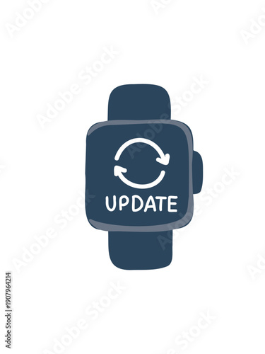 smartwatch displaying software update on screen
