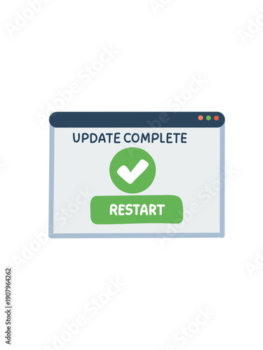 software update complete notification on screen