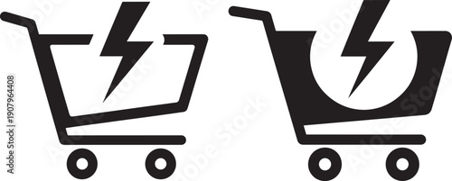 Silhouette of electric shopping cart trolley symbol