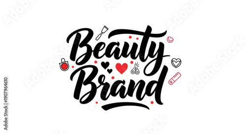 Beauty brand logo design on white background