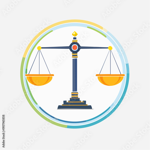 Scales of justice concept illustration for legal and ethical balance and fairness