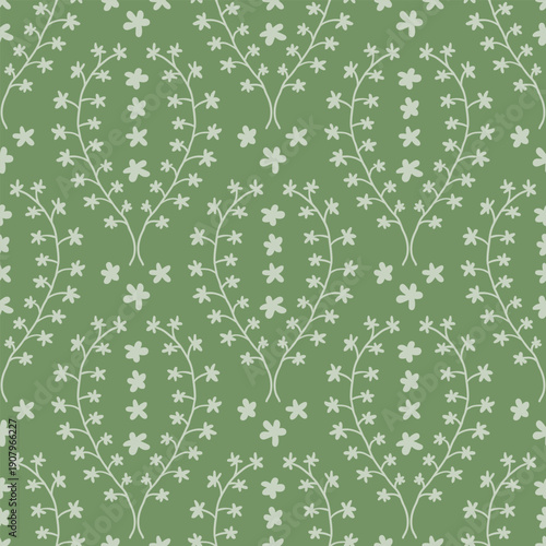 Seamless pattern with ornamental florals