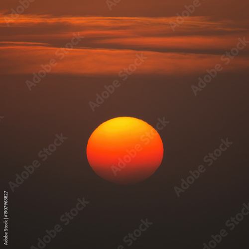 bright sunshine at sunset