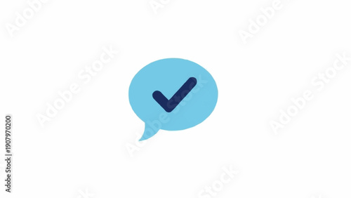 Checkmark in a speech bubble icon.
