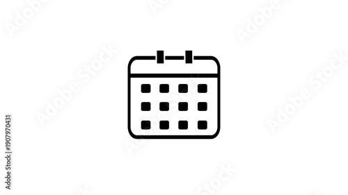 Calendar icon animated video on white background 4K resolution video