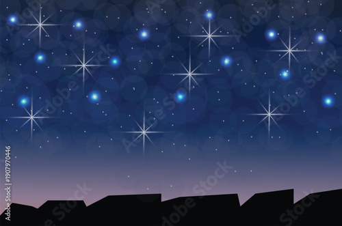 starry night in the city background design