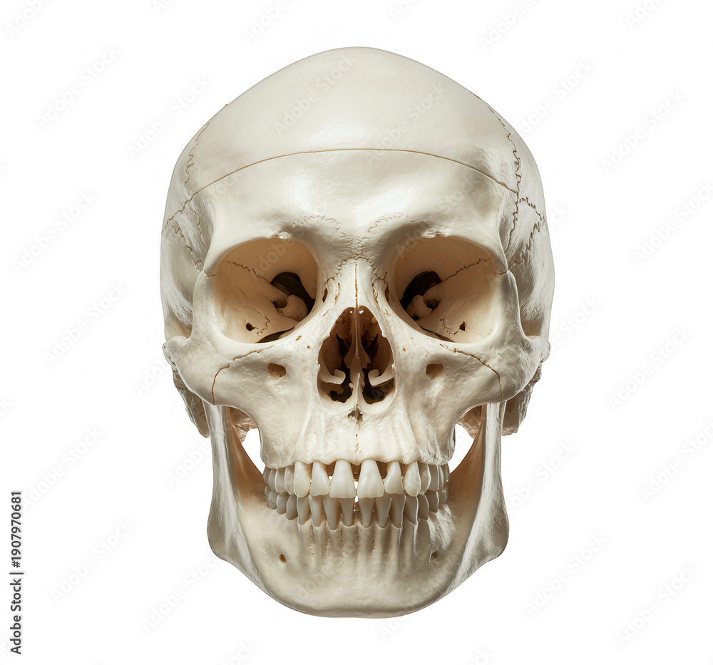 Obraz premium Human skull white bones isolated on a transparent background