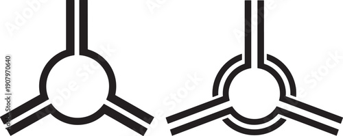 Roundabout intersection traffic silhouette isolated