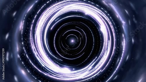 Abstract swirl of light in dark space background  