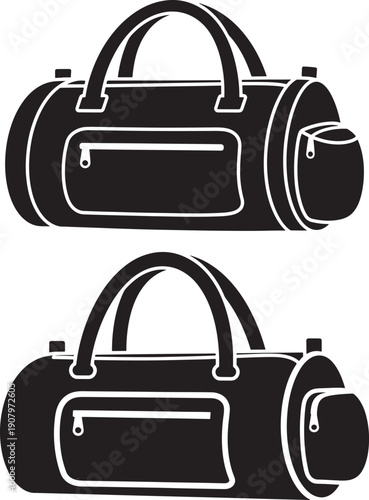 Gym duffel bag silhouette for fitness and sports