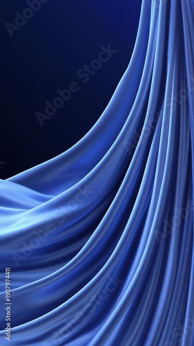Elegant Blue Silk Fabric Draped Background