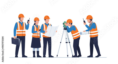 Engineers and Surveyors Team Planning Construction Project