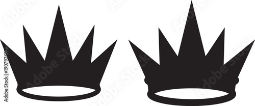 Two crown silhouette set vector design illustration