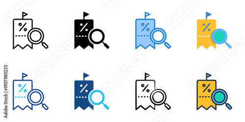 Tax Assessment icons set multiple style collection. Editable stroke 
