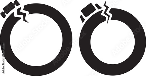 Broken ring silhouettes black rings jewelry