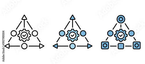 Adapt icon set multiple style collection, vector icons representing change, flexibility