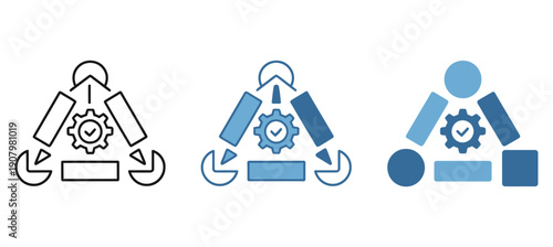 Adapt icon set multiple style collection, including line, solid, outline, and filled icons, perfect for business strategy