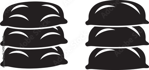 Stack of pillows silhouette sleeping bedding textile