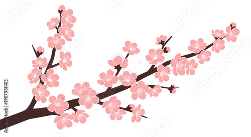 Delicate Pink Cherry Blossom Branches Gently Sway Against a Dark Background Symbolizing Springs Arrival and Natural Beauty in a Stylized Artistic Representation