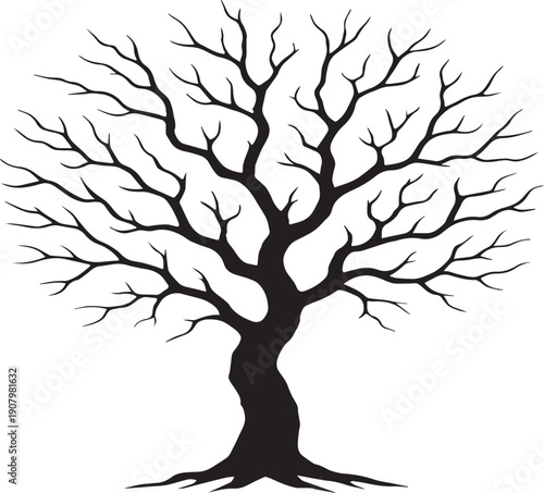 silhouette of a dead tree