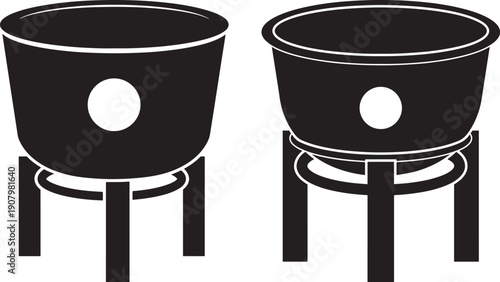 Cooking pot silhouette cooking stand for delicious