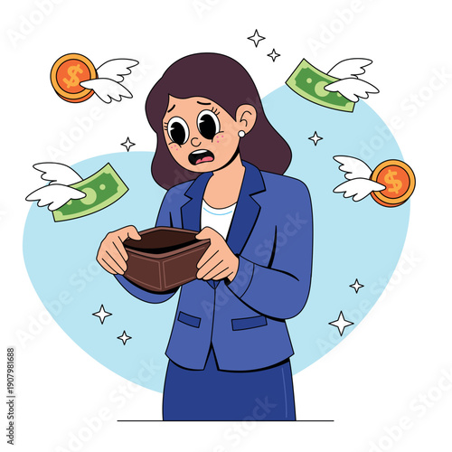 Business Woman with an Empty Wallet	