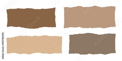 set of torn and aged papers with grunge texture