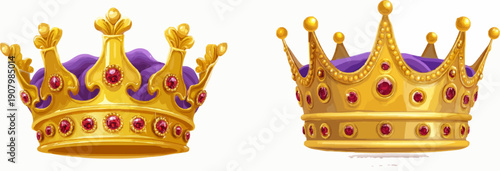 Golden Victory Crown with Purple Velvet