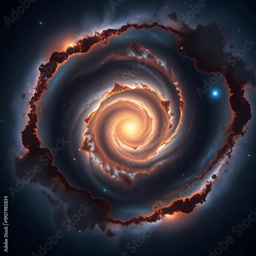 Wallpaper Mural Vast spiral galaxy with glowing arms and nebulae in deep space,  formation,  celestial body Torontodigital.ca