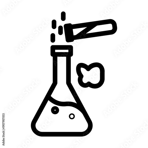 chemical reaction line icon