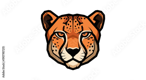 Cheetah head illustration on white