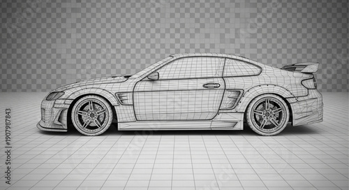Sketch of a Sports Car Design.