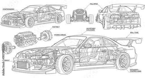 Sketch of Sports Car Design.