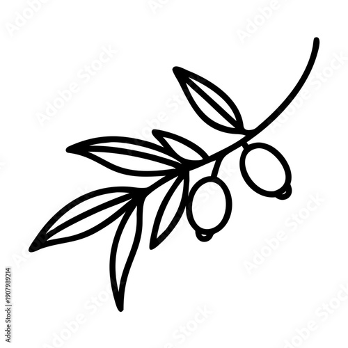 Olive Branch Icon — Peace Symbol, Biblical Motif and Easter Spiritual Element