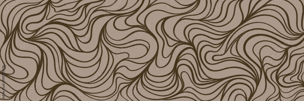 Fototapeta premium Beige abstract layered wavy pattern with soft white contours and elegant natural depth, great for luxury topographic, map visualization or meditative premium seamless designs