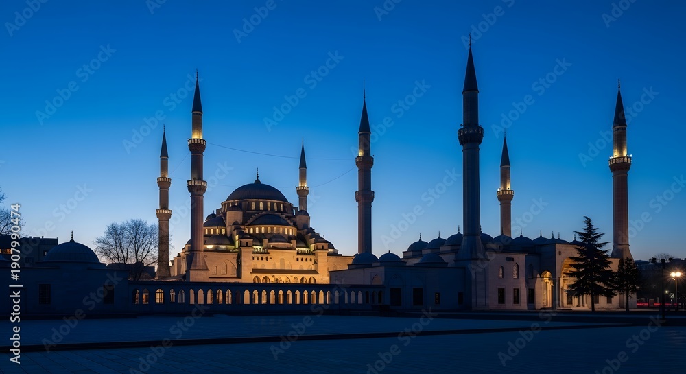 Obraz premium blue mosque at night