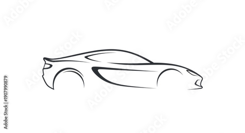 Sketch of Sports Car Design.
