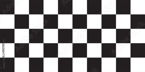 Black and white chess pattern. Checkerboard seamless vector illustration. Abstract checkered checkerboard for game. Grid geometric square shape. Race flag.