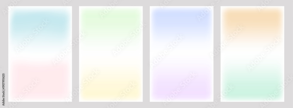 Fototapeta premium Four Soft Pastel Gradient Backgrounds for Various Creative Projects and Digital Designs