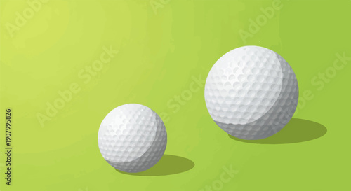 Two textured white spheres rest on a textured light green surface