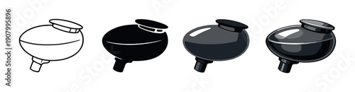 Monochrome isolated stopcocks on gradient background