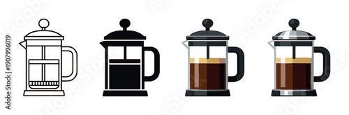French press coffee brewing stages: outline to finished brew