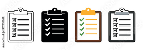 Colorful clipboards with checklists against gradient background