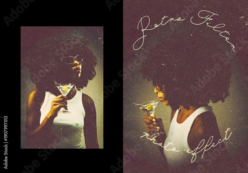 Retro Filter Poster Photo Effect Mockup