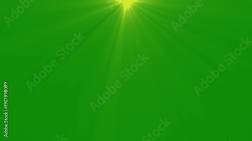 Golden light beams on green screen background. Overlay, light transition, effects sunlight, lens flare, light leaks. 4k video.