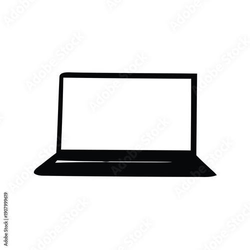 Silhouette image displaying a laptop computer, perfect for technology and design