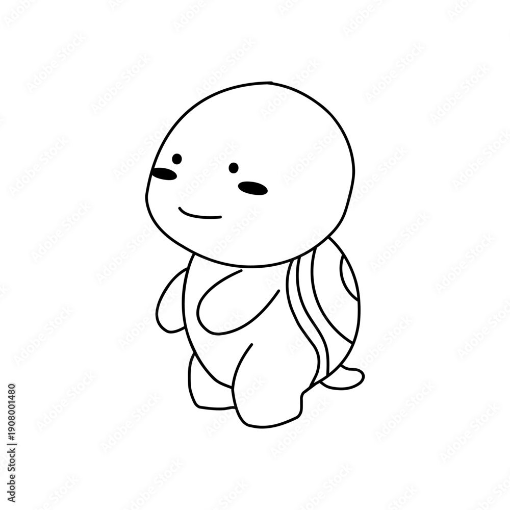 Obraz premium Turtle Cute Baby Turtle Illustration